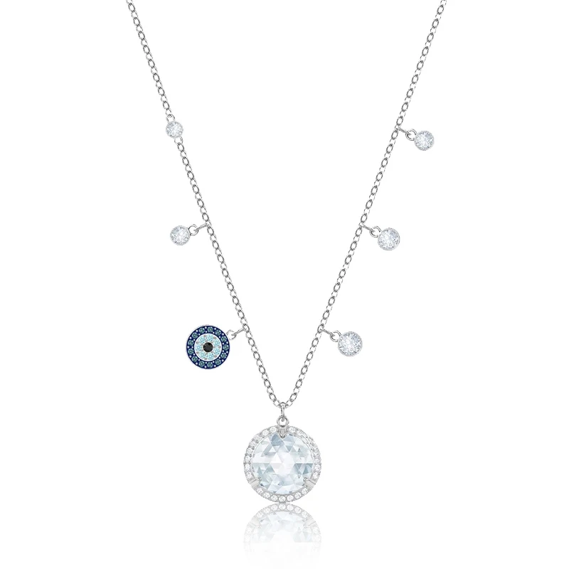 High Quality 1:1Swa Original Ladies Fashion Popular New Stars Moon Key Love Devil Eyes Double Necklace