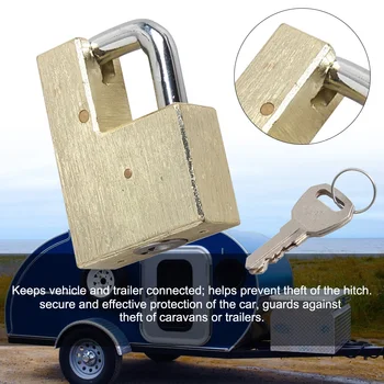 

Universal Trailer Lock Anti Theft Coupler With Keys Outdoor Car Accessories For RV Security Vehicles Durable Hitch 1/4inch Small
