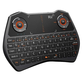 

Rii I28 Backlit Air Mouse 2.4GHz Wireless Keyboard with Contactpad Mic Headphone Port Voice Qwerty for PC Android TV Box