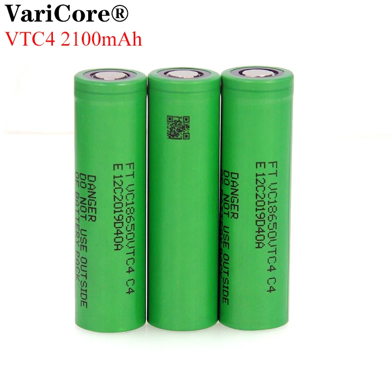VariCore 100% оригинальный 3 6 V 18650 VC18650 VTC4 2100mAh Высокий слив 30A Аккумулятор для