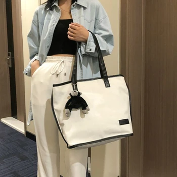 

Women Corduroy Canvas Tote Ladies Casual Shoulder Bag Foldable Reusable Shopping Bags Cute Girl Female Simple Nice bag New 2020