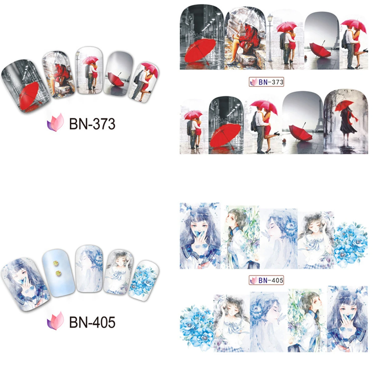 

Gift Stickers Valentine Maple Nail Designs Water Transfer Decals Tips Decoration