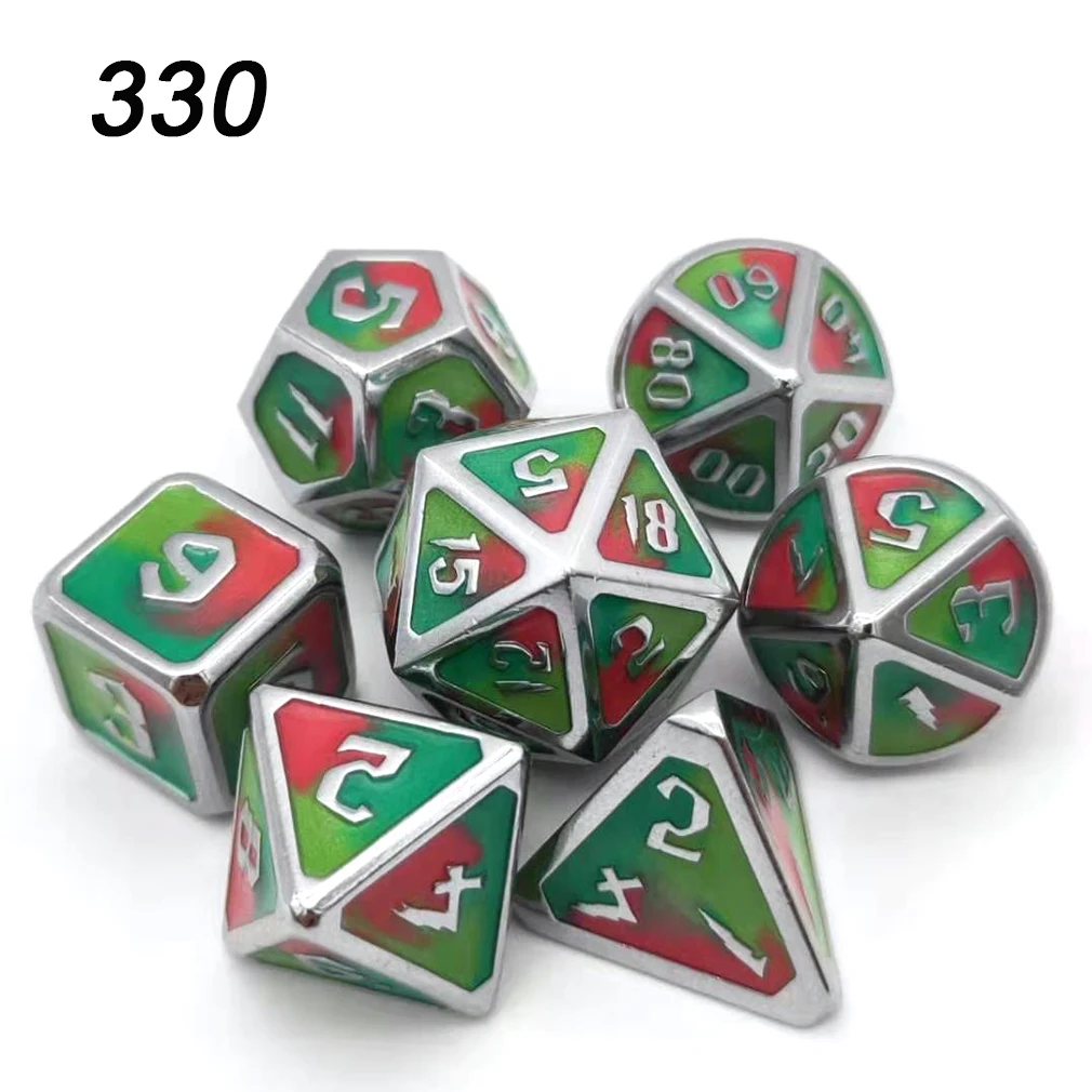 Chengshuo игральные кости DND Металл РГП набор многогранных подземелья и дракон d20 8 синий настольные игры цинковый сплав Цифровой узор в кости