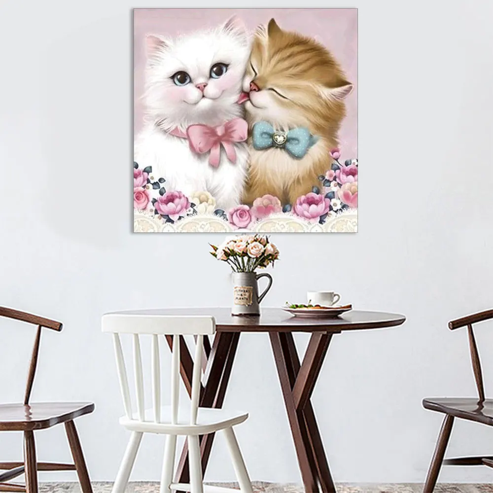 SOLEDI Cat популярный бриллиантовый рисунок Рождество DIY спальня современная вышивка крестиком круглые стразы свадебный Декор 5D красивый