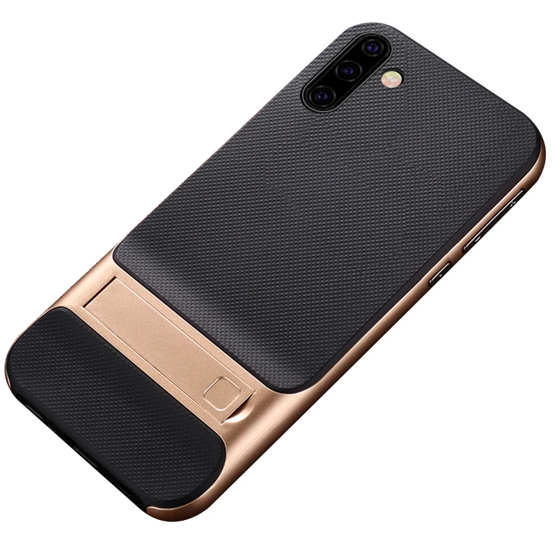 

For Samsung Galaxy Note 10 Case Luxury Soft silicone+PC With stand Hybrid Protect back cover case for samsung note 10 plus 10pro