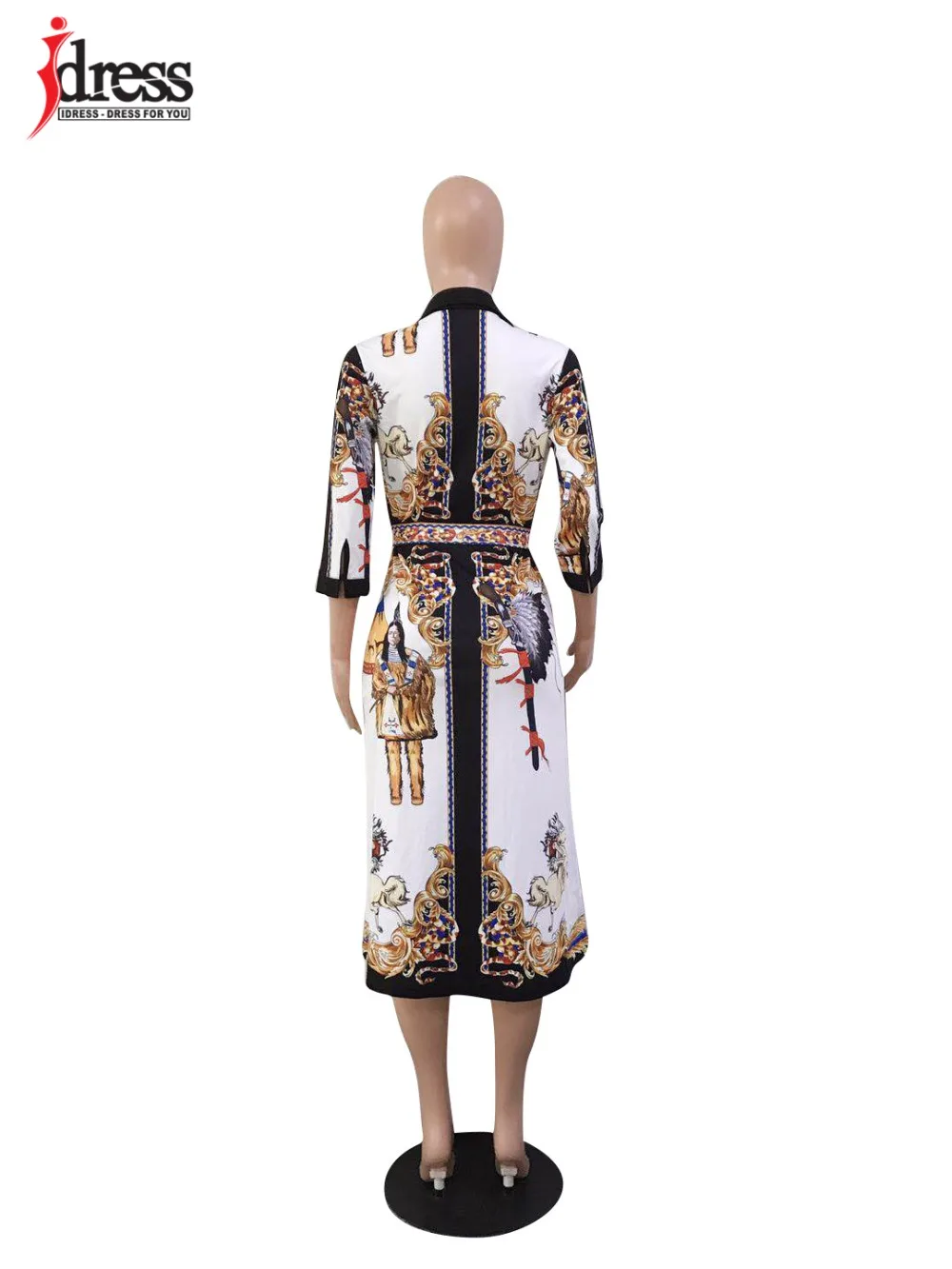IDress Runway Design 2020 Sexy V Neck Party Dress Horses Print Dress Elegant Midi Dress for Women Slim Casual Bodycon Dresses (3)