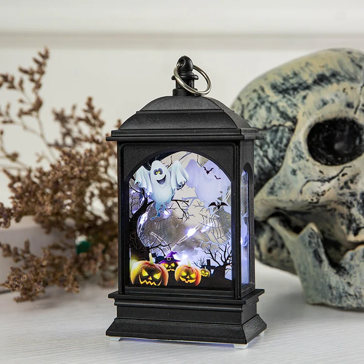 

Halloween Party Decoration Wind Lamp Pumpkin Battery Powered Hanging Pendant Make Atmosphere Home Painted Night Light New
