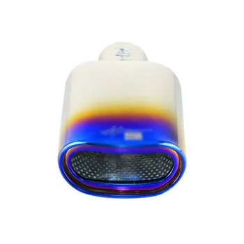 

Universal 1pcs 2.5'' Inlet Burned Blue Car Exhaust Pipe Tiger Mouth Muffler Stainless Steel Tailpipe For Welding Car Free Ship