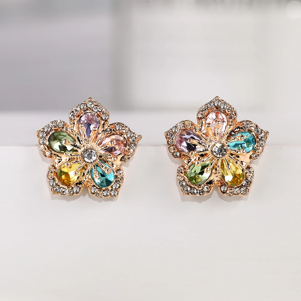 Waliicorners Flower Stud Earrings Brilliant Delicate Multi Pink Color Girl Gift Fashion Earrings For Women 7 Hc5945836f8814f11b7f01c83df6734c2D