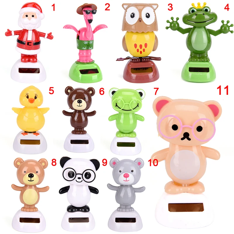 Hot 1pcs Fashion Cute cartoon image Pendant Solar Creative Powered Dancing Animal Swinging Animated Bobble Dancer Car Decor | Автомобили и
