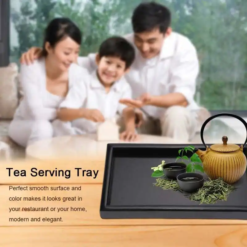 Rectangle Wood Serving Tray Japanese Style Tea Food Server Plate Snack Dessert Plate Kitchen Tools 3 Size Optional Tea Tray