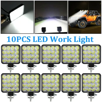 

10pcs 48W LED Work Light Bar Spot Beam 1000LM White Car SUV Off-Road Driving Fog Lamp 12V-24V -25°-65°