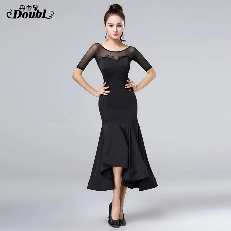 DOUBL New Modern Dresses Dress Backless Social Ballroom Waltz Dance Skirt Dancing Costume Performance Competition Tango Wear
