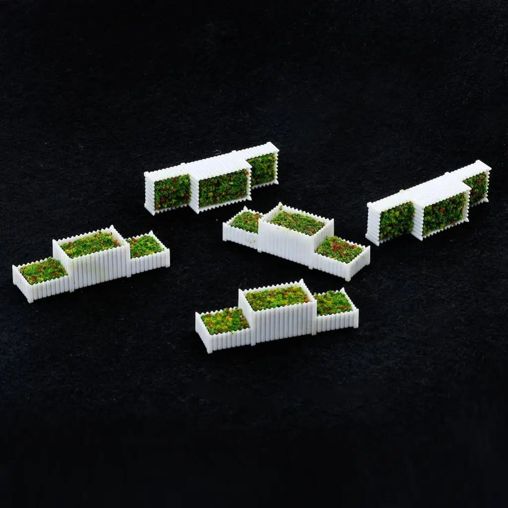 5pcs E Flower Beds Plants Mini Landscape Fairy Garden Dollhouse Decor 1/150