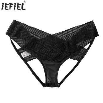 

Erotic Women Panties See Through Sheer Lace G-String Sexy Underwear Lingerie Open Butt Criss-cross Back Low Rise Bikini Briefs