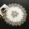 European Brocade Fabric Water Soluble Lace Trim Round Tablecloth Center Hollow Luxury Coffee Coaster Christmas Wedding Placemat ► Photo 3/5