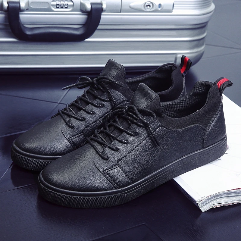 Новая белая черная обувь мужская обувь модные мужские кроссовки Повседневная Уличная Мужская обувь из искусственной кожи брендовая мужская обувь ST473