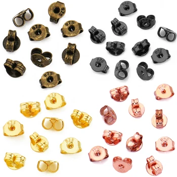 

100pcs/lot New Promotions 925 Silver Gold Plated Copper Earring Back Plug Earring Settings Base Ear Studs Back Jewelry Making