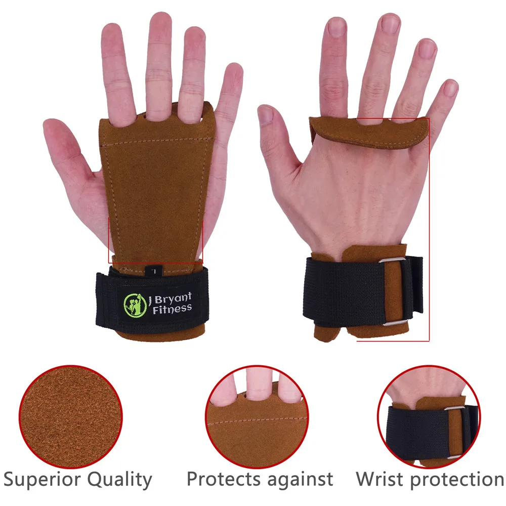  Leather Gymnastics Crossfit Hand Grips Palm Protection and Wrist Support for Home Gym Kettlebell Pu