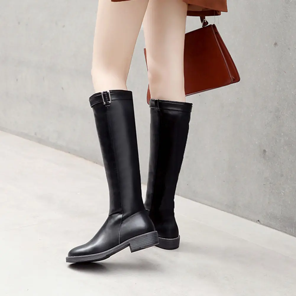 

SARAIRIS 2019 Plus Size 43 Leisure Female Boots Top Quality Boots Square Heels Shoes Woman Riding Boots women's Shoes