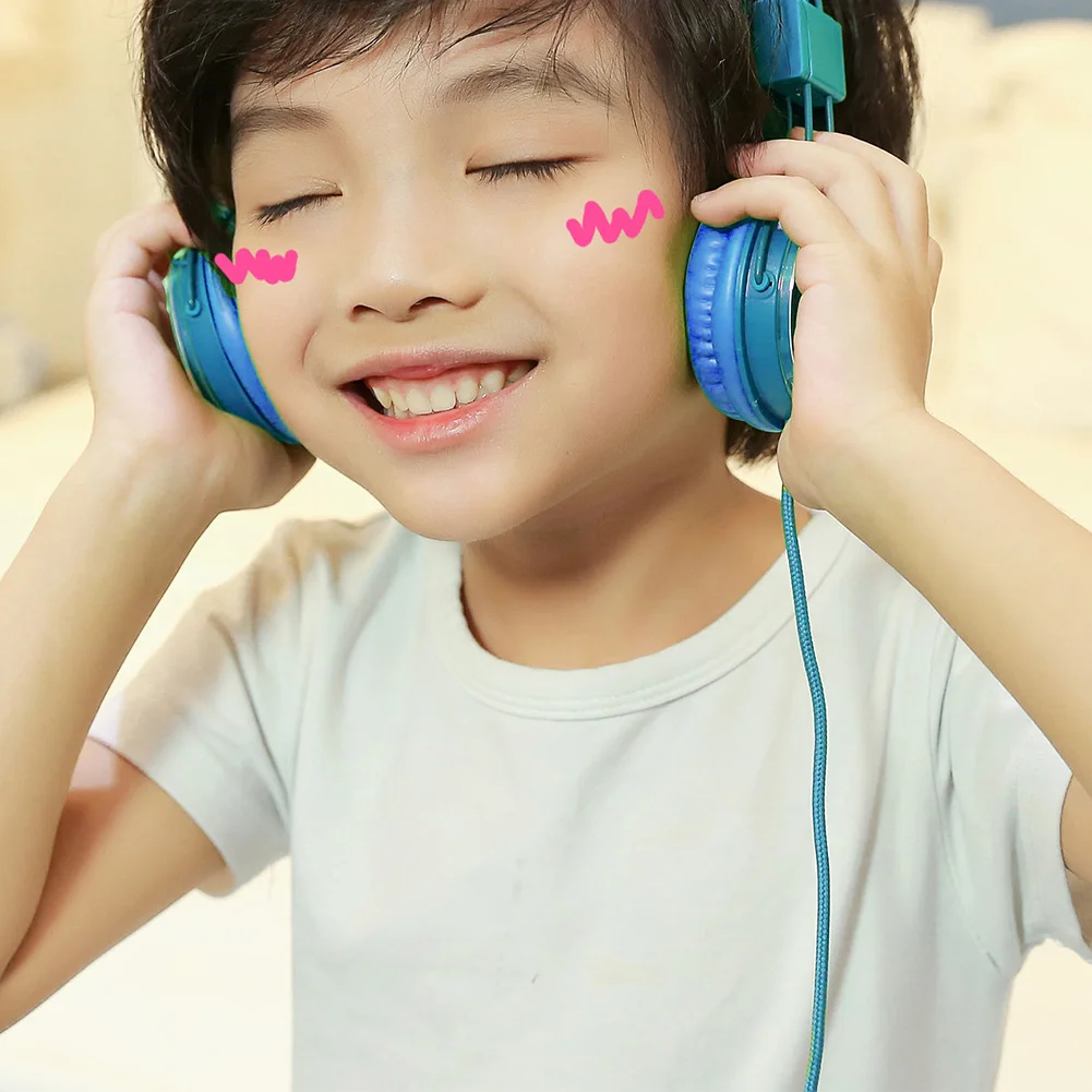 Children Wired Cord On Ear Built in Mic Stereo Kids Adjustable Headphones Foldable Headset E H004