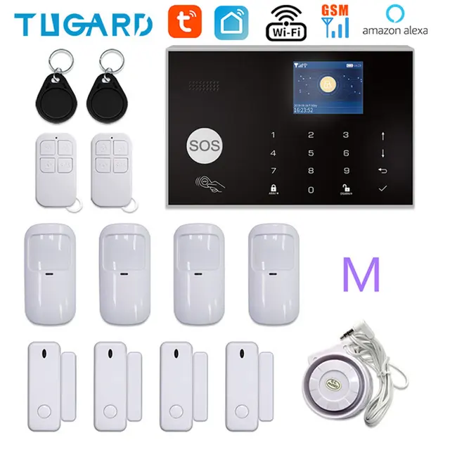 TUGARD G30 Tuya WiFi GSM Home Security Alarm System 433MHz Wireless Burglar Alarm Kit Works With Alexa Google APP Remote Control YK-002-GSM-G30-M