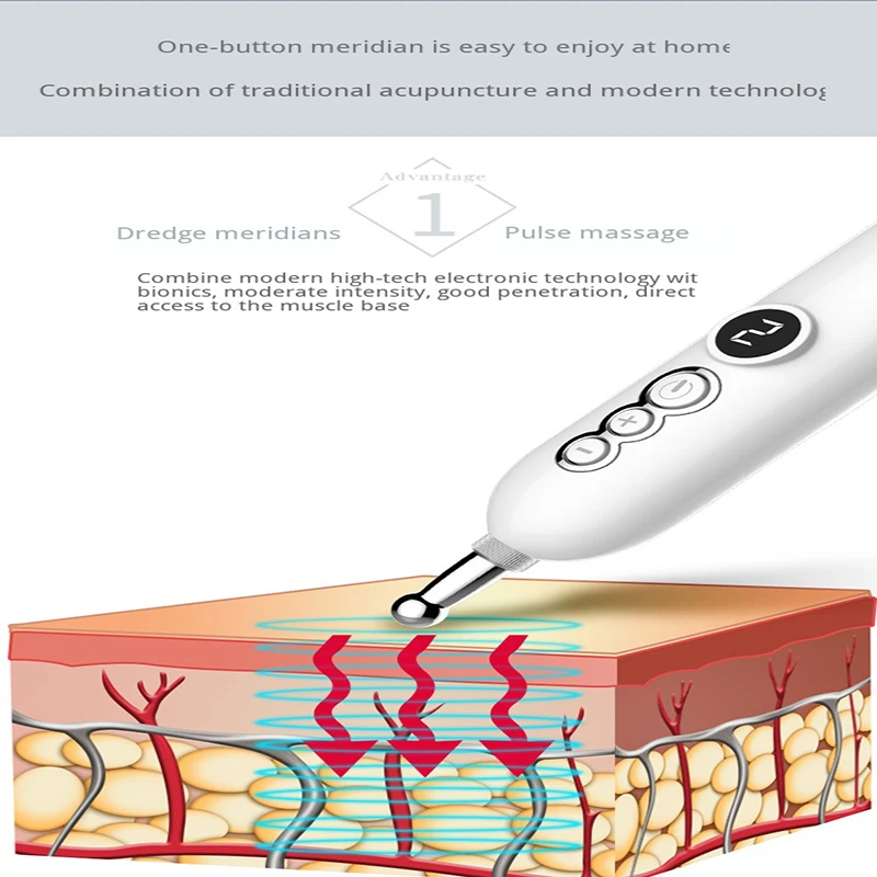 Электронная ручка для акупунктурных меридианов, массажная акупунктурная ручка, точечный массаж, физиотерапия, массажная ручка, инструменты для снятия боли
