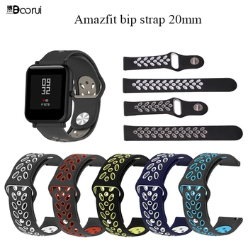 

BOORUI amazfit bip strap 20mm silicone strap Breathable sports belt for xiaomi amazfit bip youth /Huawei Watch2 / Watch2 Pro