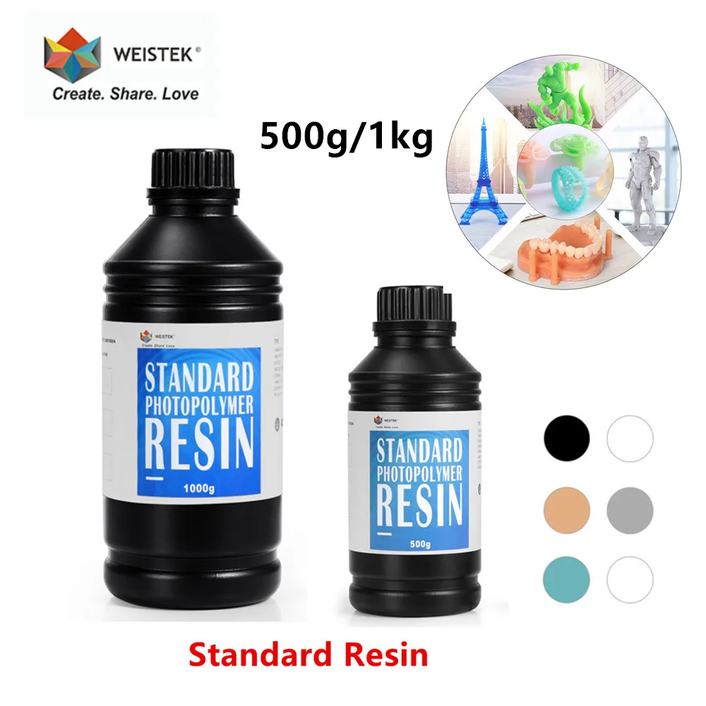 WEISTEK-fotopolímero estándar para impresora LCD Anycubic Photon, resina sensible a los rayos UV, rígida, 405nm, 500g/1000g