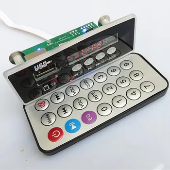 

DC5V-12V Blu-ray MP3 decoder board with LED time display Support AUX / read TF card / U disk / FM radio function