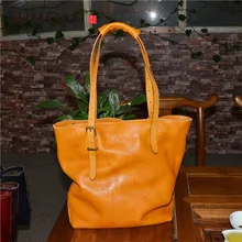 EUMOAN большая кожаная сумка растительного дубления, кожаная мягкая сумка в стиле ретро с деревом кремового цвета