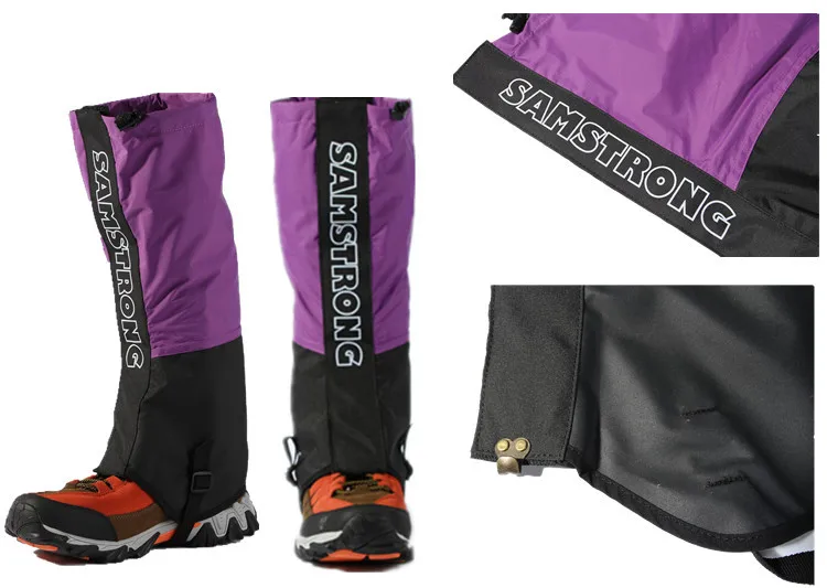 

One Pair of Gaiters Outdoor Unisex Zippered Closure Wear and Water Resistant Cloth Gaiters Leggings Cover for Biking Snow