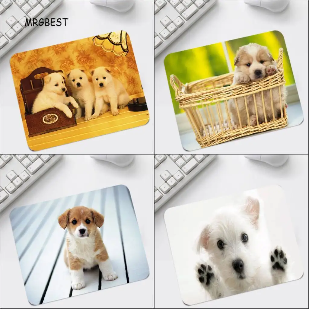 Cute Puppy Printed Mats Mice Pads Natural Rubber Mouse Pad No Locking