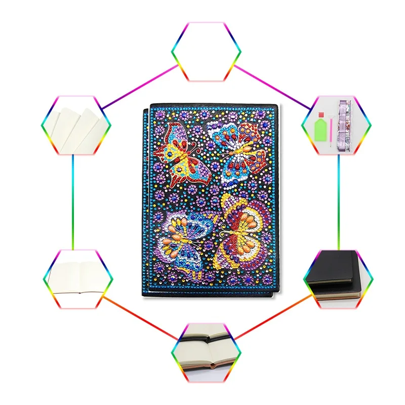 50 Pages A5 Diy Special Shaped Diamond Painting Notebook Sketchbook Notebook Diamond Embroidery Cross Stitch Diary Book 3Bjb06