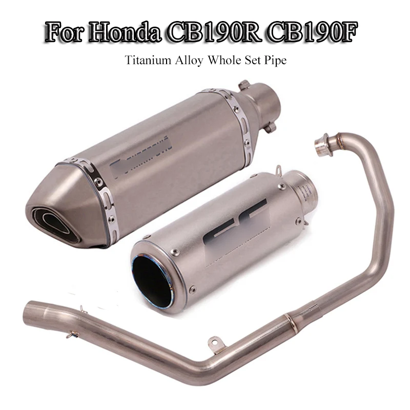 

Titanium Alloy Motorcycle Complete Exhaust System For Honda CB190R CB190F Front Header Link Pipe Exhaust Muffler Tips Tube Slip