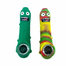 Tuyau à concombre en Silicone, dessin animé, Protection de l'environnement, bouteille à bouche, tuyau à concombre Portable, accessoires pour chicha 