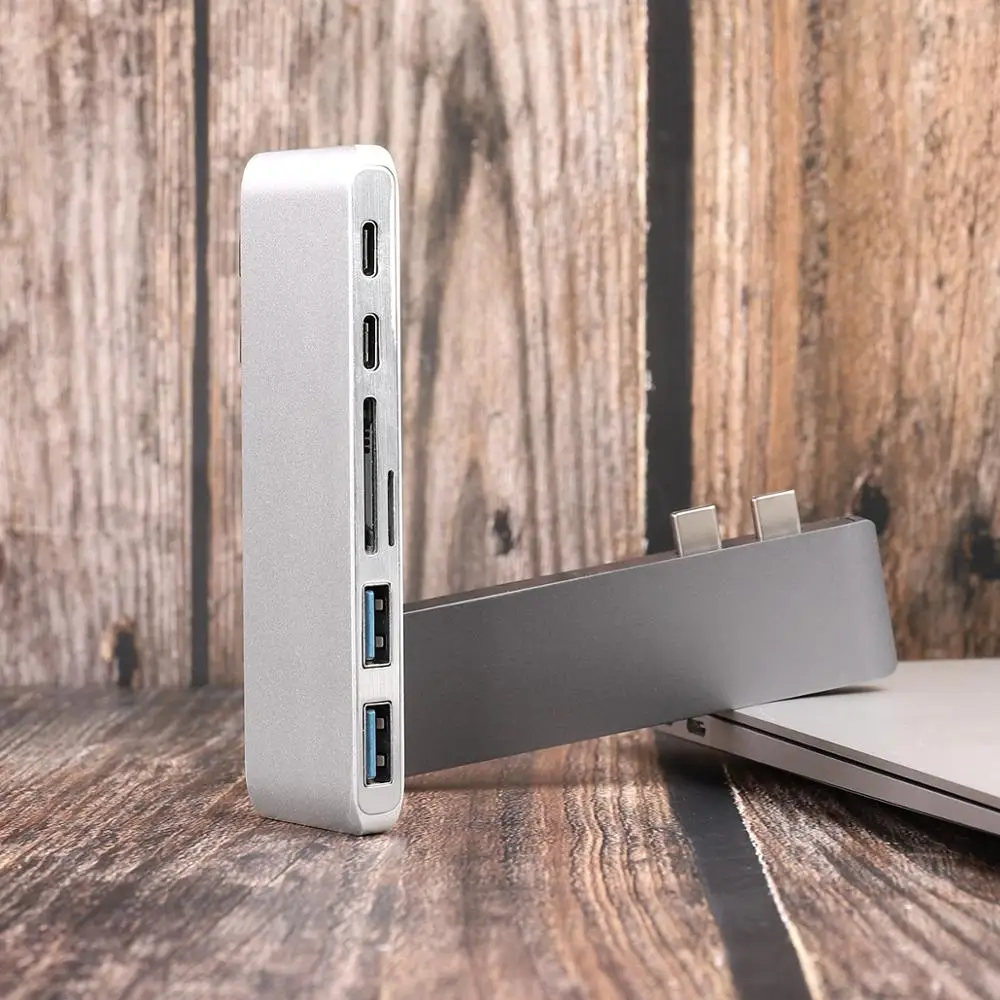 USB C концентратор USB 3,0 разветвитель адаптер Thunderbolt 3 концентратор+ TF SD слот type-C порт передачи данных HDMI концентратор для Macbook Pro/Air 13 15 дюймов