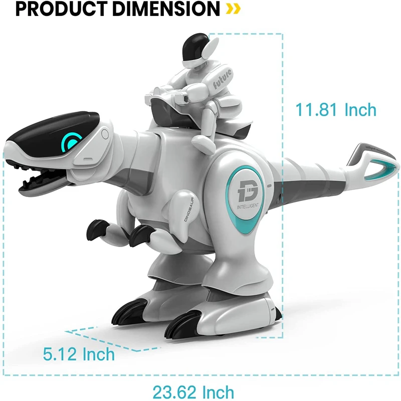 Remote Control Robot Dinosaur Toys  Dinosaur Roar With LED Lights Mist Spray Intelligent Touch Function Toy For Children Gift 6