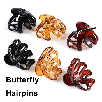 

1PC Acrylic Butterfly Hairpins Korean Style Hair Claw Barrette Crab Clamp Hairpins Ornaments Hair Styling Accessories Tools