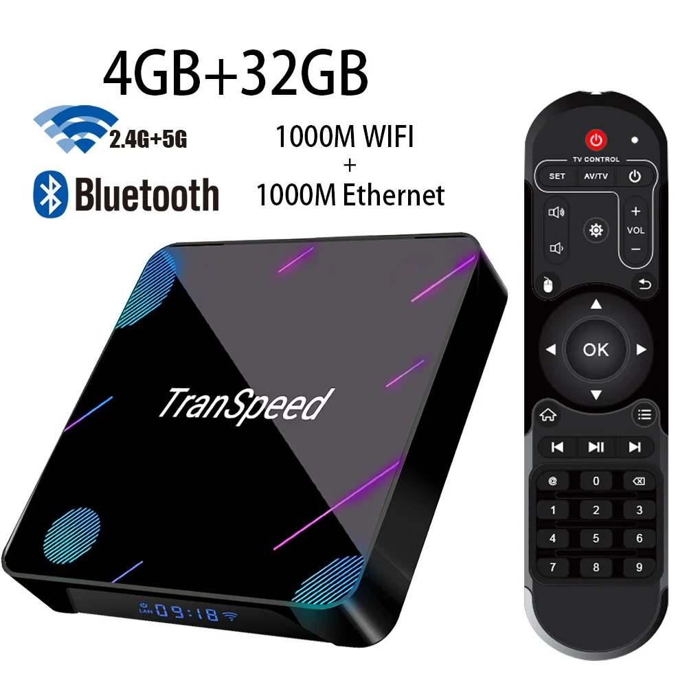 Transpeed X3 Plus Android 9,0 tv Box 4K 8K Amlogic S905X3 4GB 32G 64G 128G 1000M wifi 1000M Ethernet Bluetooth голосовой помощник - Цвет: 32G TV BOX