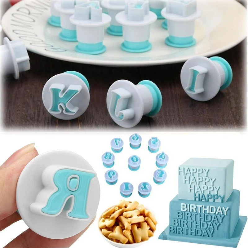 3 Style Alphabet Number Letter Cookie Biscuit Stamp Mold Cake Cutter Embosser Mould Hot Selling Cake Decoration Tools