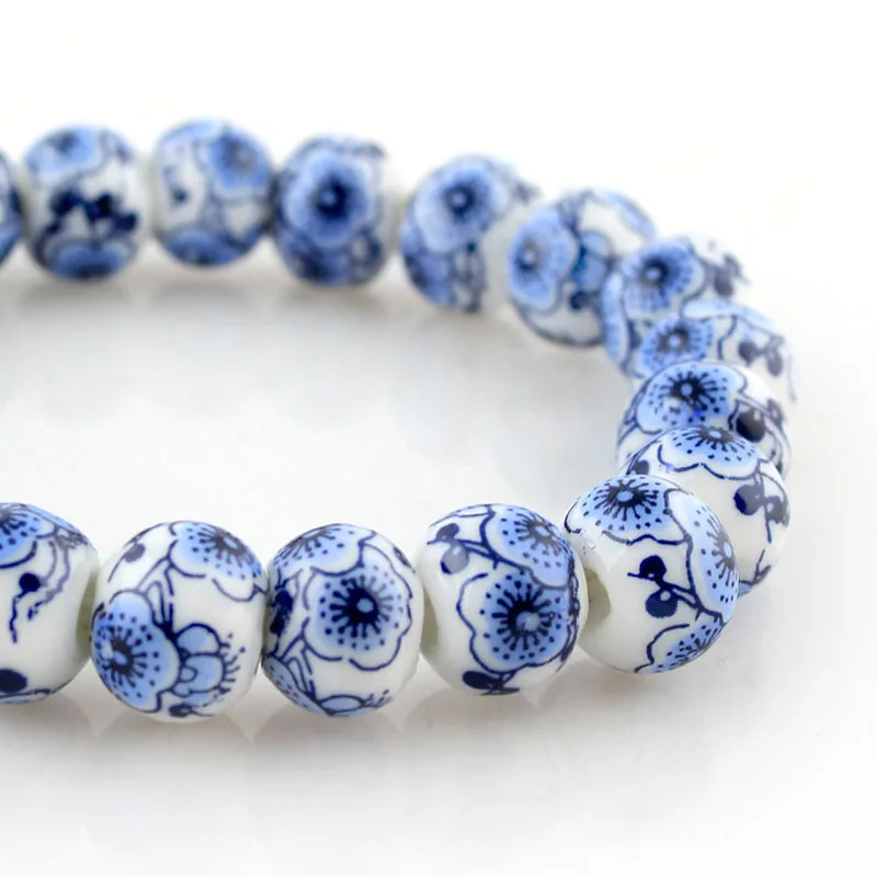 Blue and White Porcelain Beads Strand Bracelet OL Style Classic Ceramics Accessories Made In China Creative Gifts Factory Price