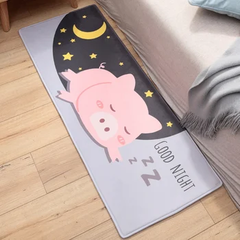 

Household Cute Cartoon Animal Printed Door Mat Pig Bear Floor Mat Kitchen Carpet Non-slip Carpet Door Mat Supplies Home Decor