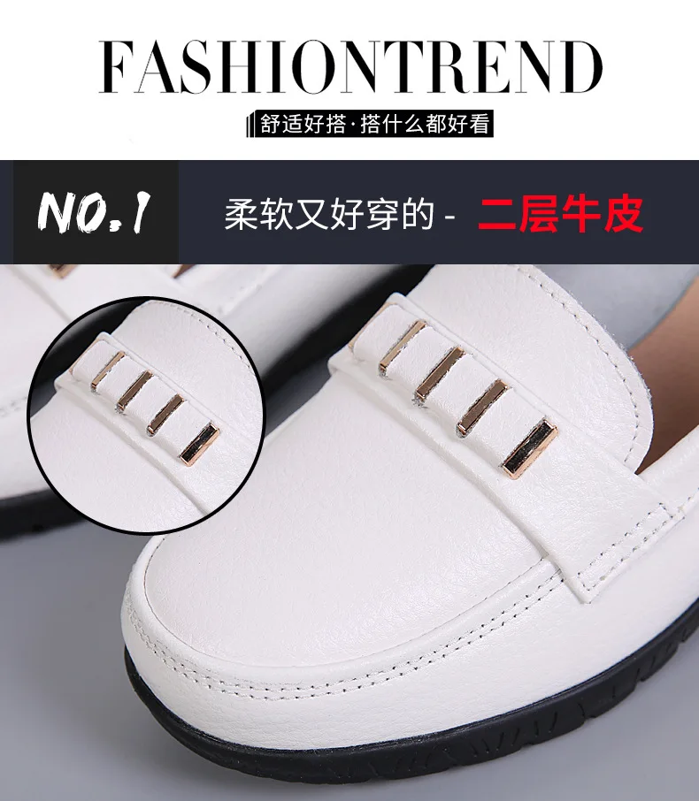 Women shoes genuine leather loafers non-slip solid color casual shoes ladies 2022 new fashion flats woman shoes zapatos de mujer