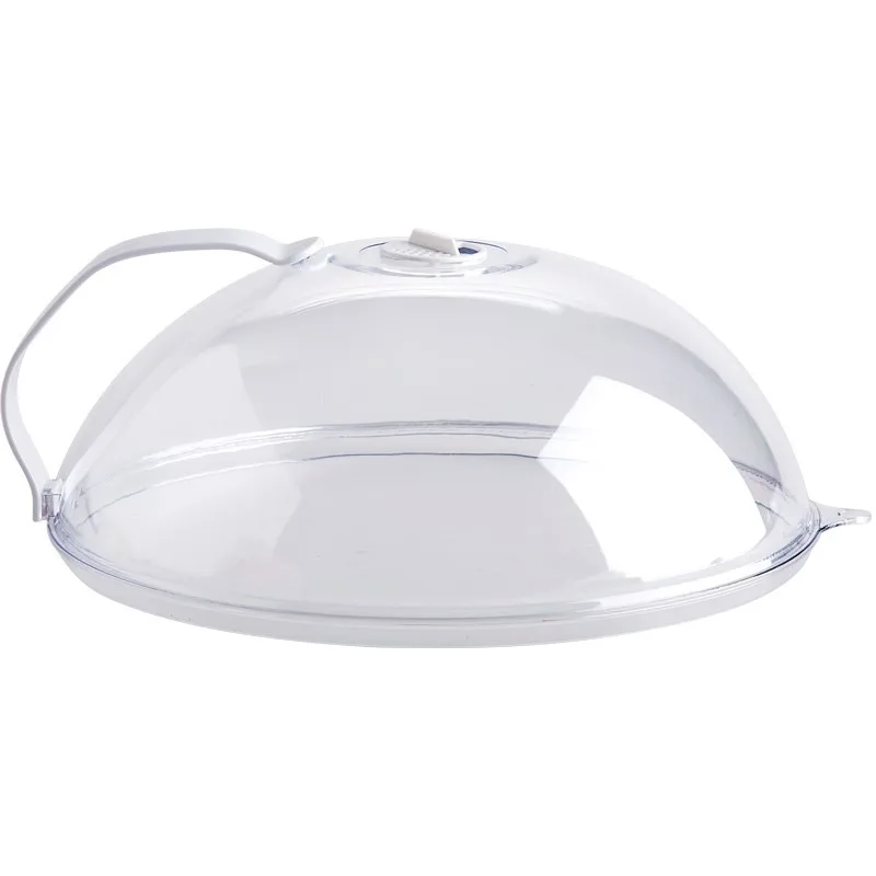Clear Large Plastic 26cm Food Cover With Steam Vent, Handle Microwave