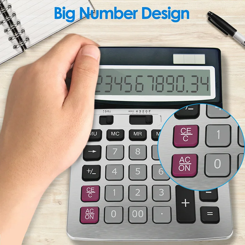 

Standard Function Desktop Calculator Two-way Power Portable for Business Office