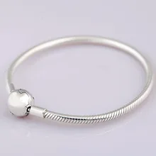 Оригинальные моменты гладкий шар застежка змея цепь браслет подходит бусины из стерлингового серебра 925 Шарм Diy Европа ювелирные изделия