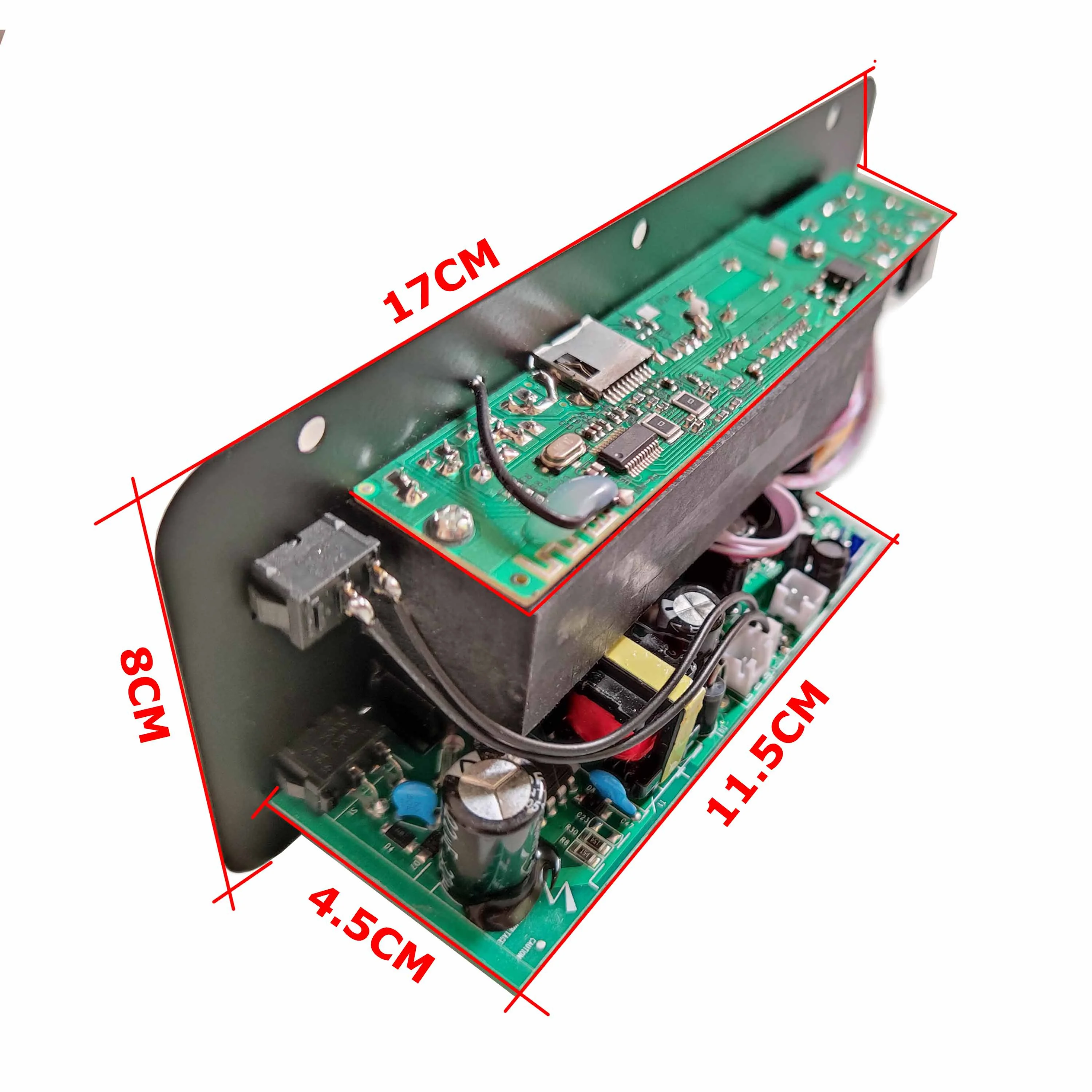 AC 220V 12v 24v Digital Bluetooth Stereo Amplifier Board Subwoofer Dual Microphone Karaoke Amplifiers For 8-12 Inch Speaker_voghion.com