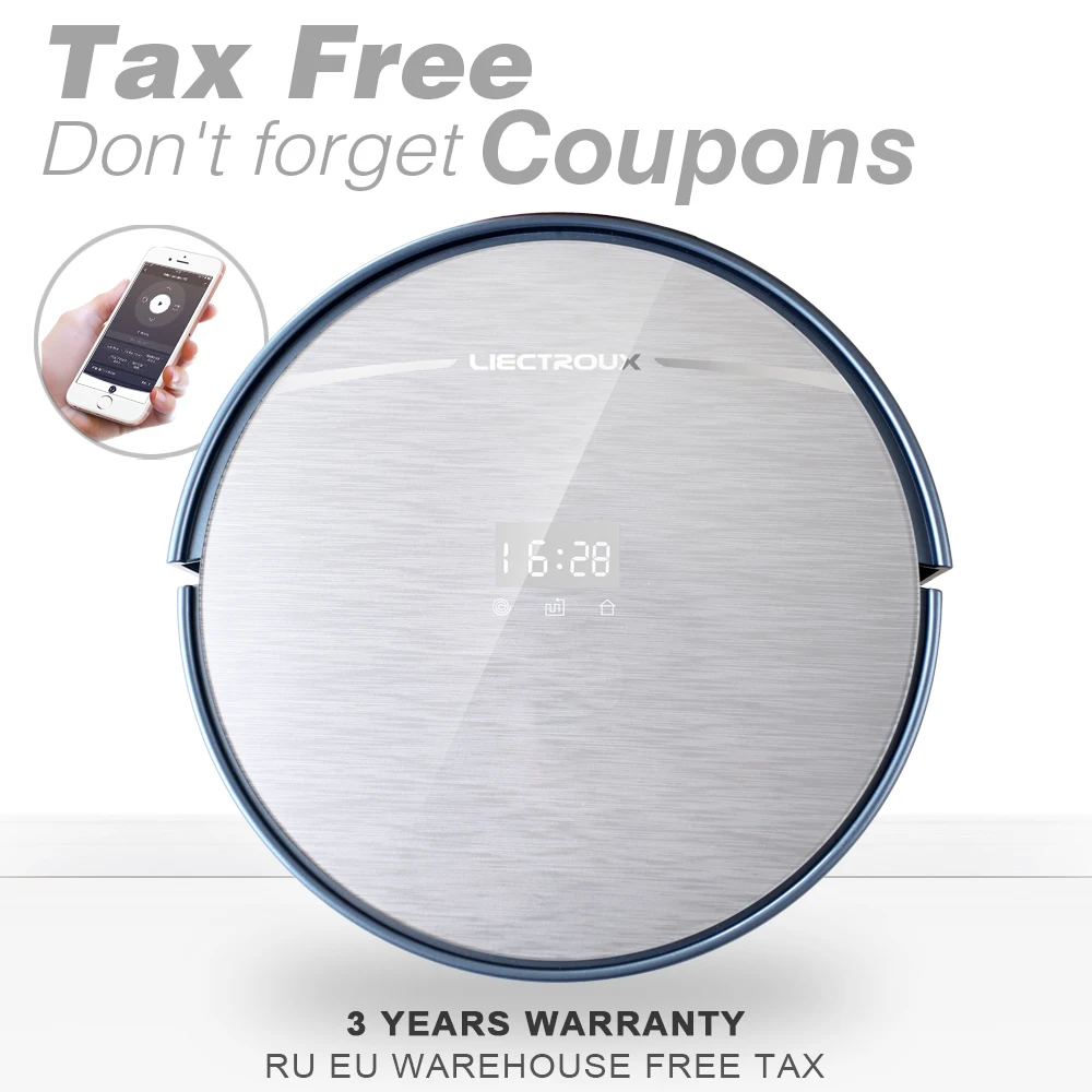 LIECTROUX Robot Vacuum Cleaner X5S WIFI App Control Zigzag Planned