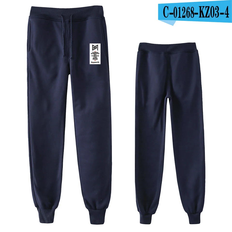 SuperM Korean Stylish Kpop Harajuku Printed Fashion Cool Jogger pant Fashion comfortable casual high quality sport trousers - Цвет: KZ03